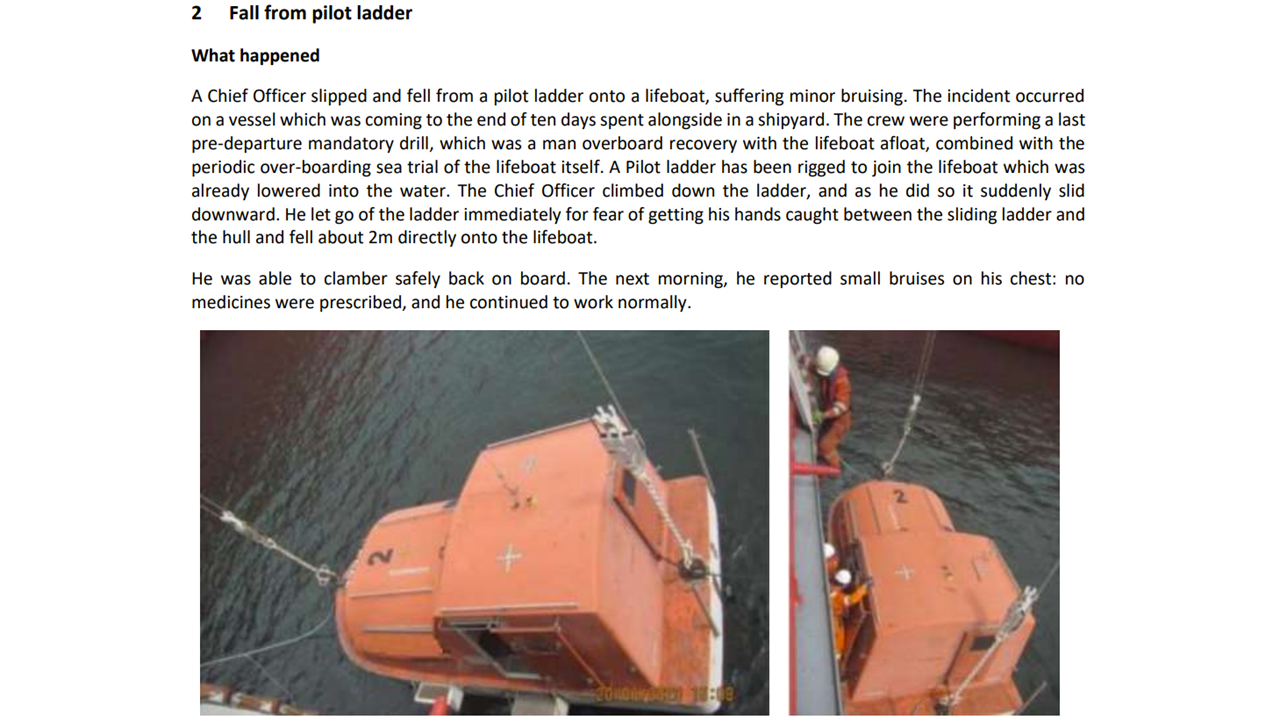 2 Fall from pilot ladder