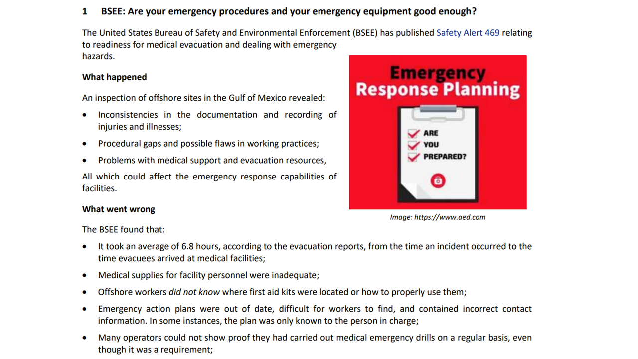 Are your emergency procedures and your emergency equipment good enough