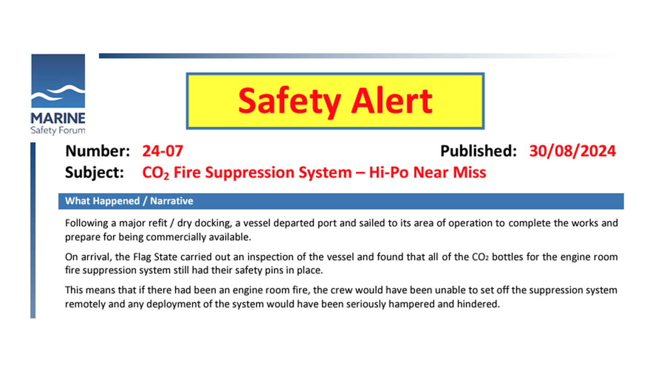 CO2 Fire Suppression System Hi Po Near Miss