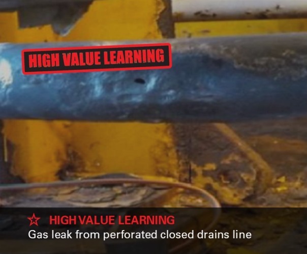 Image of HVL gas leak from perforated closed drain 600x500