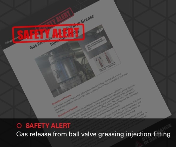 Image of Safety Alert Gas release from ball valve 600x500