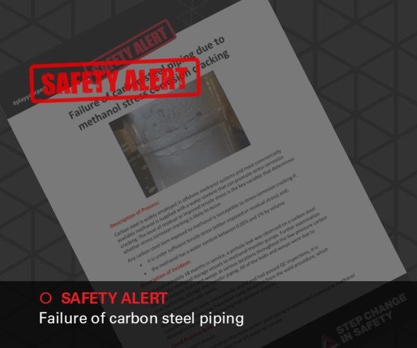 Image of Safety Alert failure of carbon piping 600x500