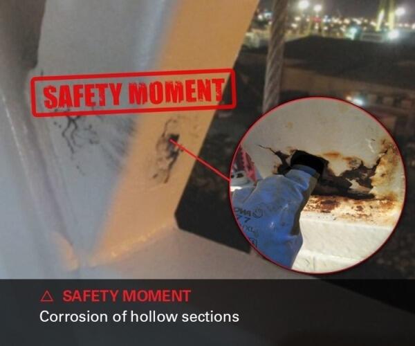 Safety moment corrosion of hollow sections 600x500