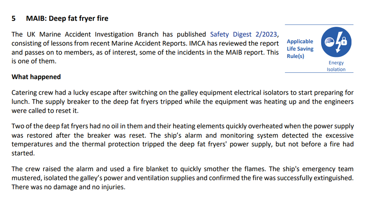Deep Fat Fryer Fire