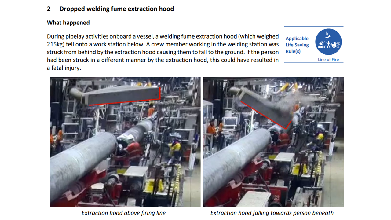 Dropped welding fume extraction hood