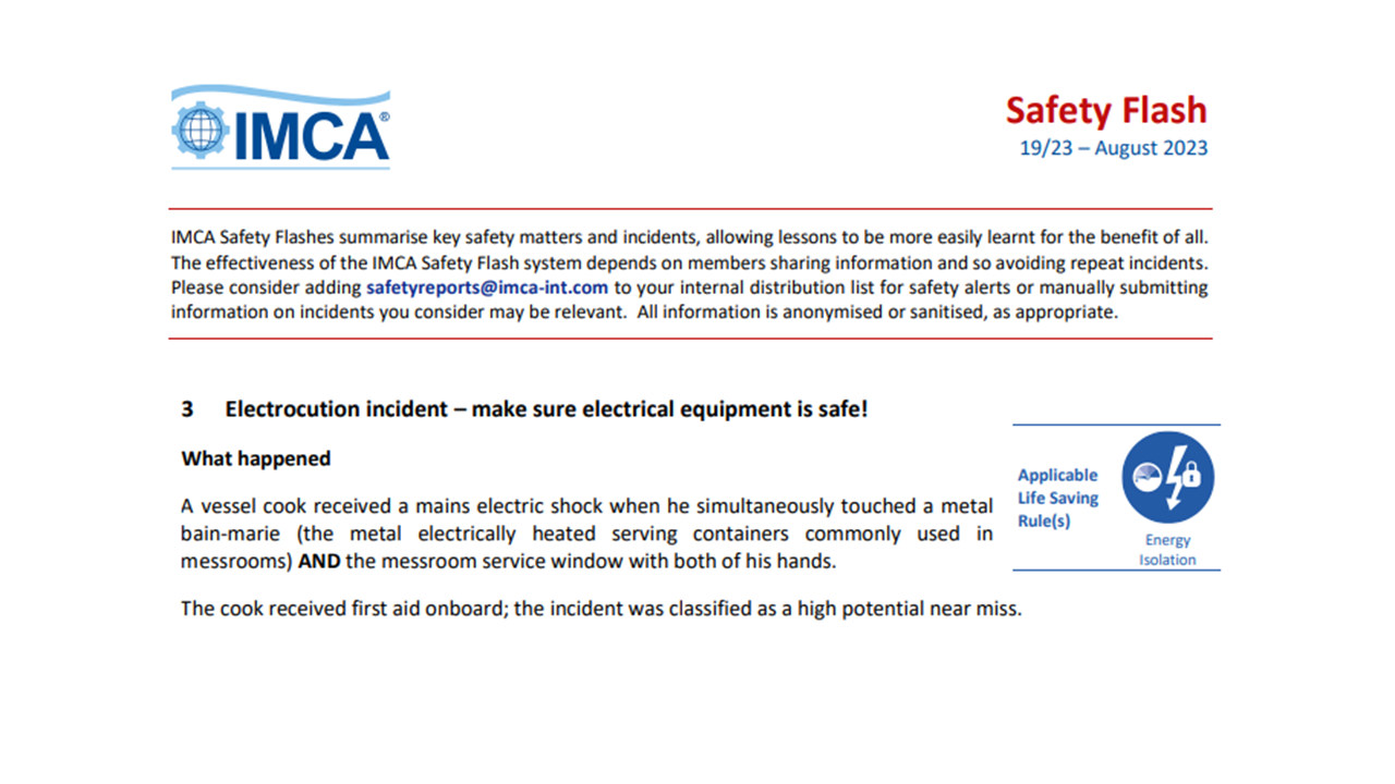 Electrocution incident make sure electrical equipment is safe