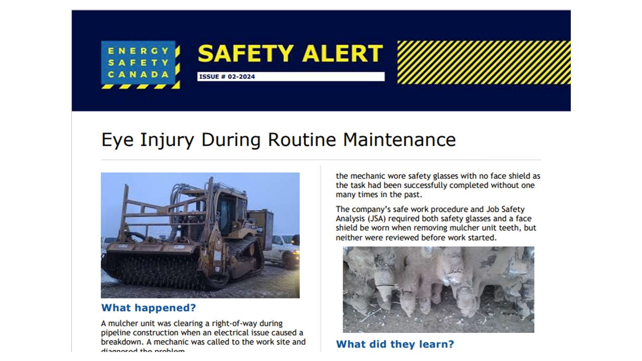 Eye Injury During Routine Maintenance