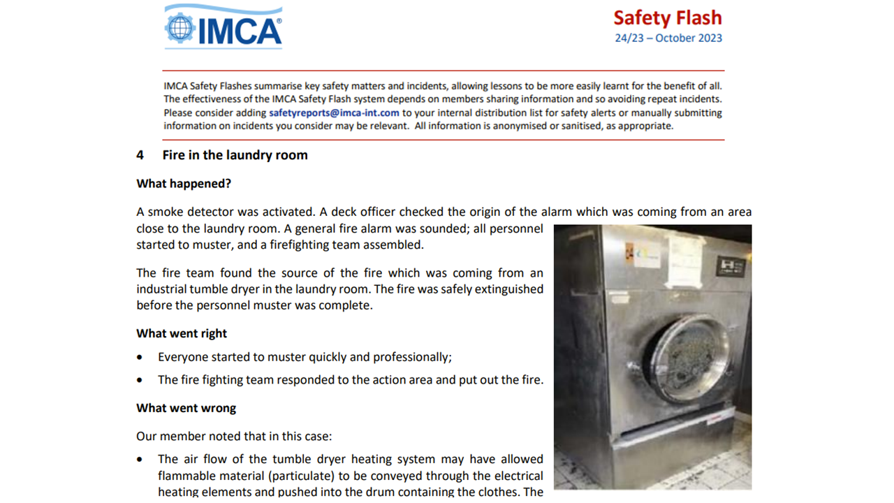 Fire in the laundry room