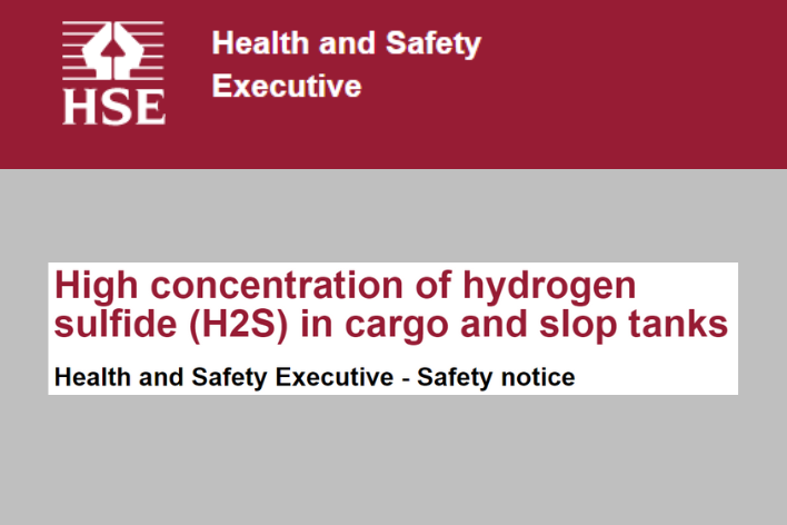 HSE Alert High concentration of hydrogen sulfide H2 S in cargo and slop tanks