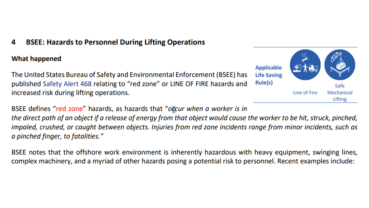 Hazards to Personnel During Lifting Operations