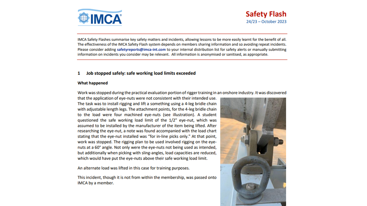 Job stopped safely safe working load limits exceeded