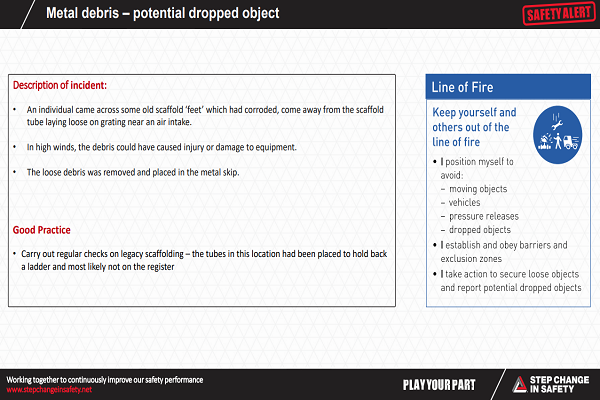 Metal Debris Potential Dropped Object