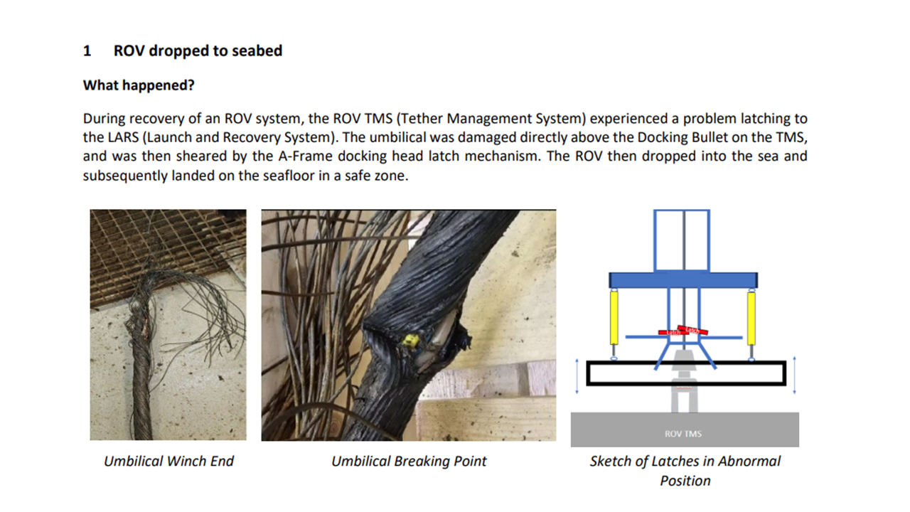 ROV dropped to seabed