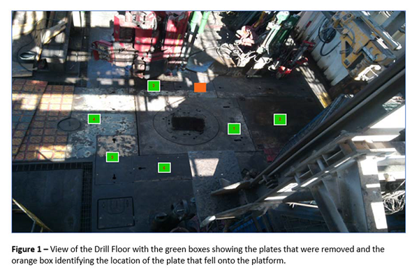 Rig floor plate falls to production deck image