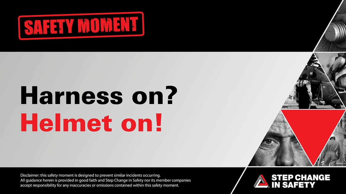Safety Moment Harness on Helmet On