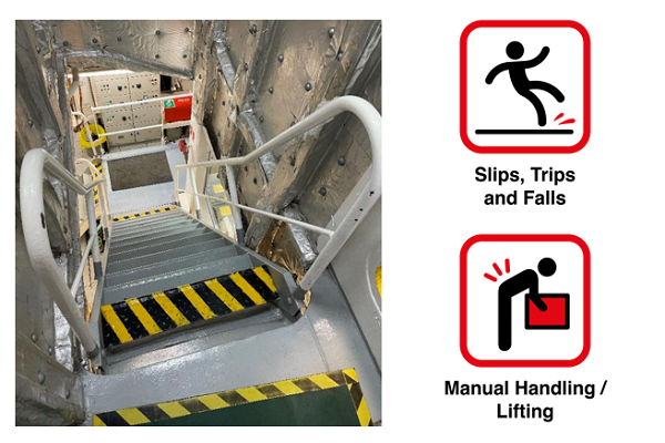 Slip on engine room stairs PNG