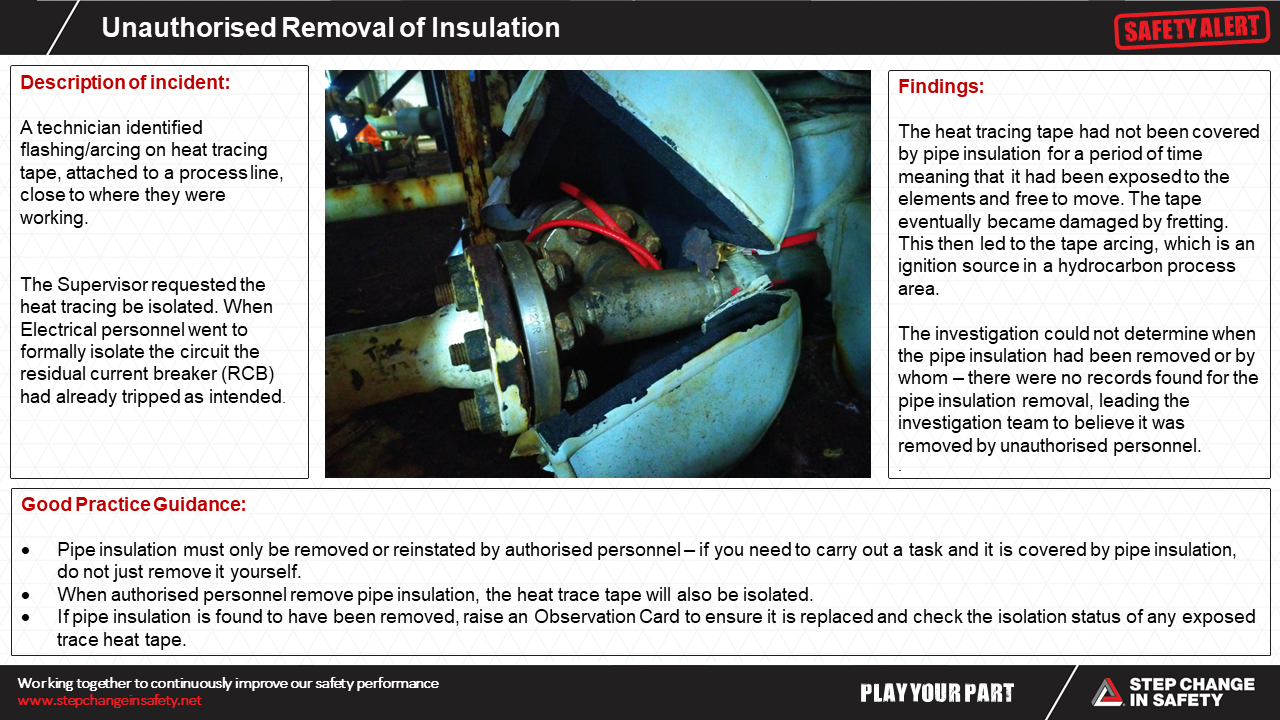 Unauthorised Removal of Insulation
