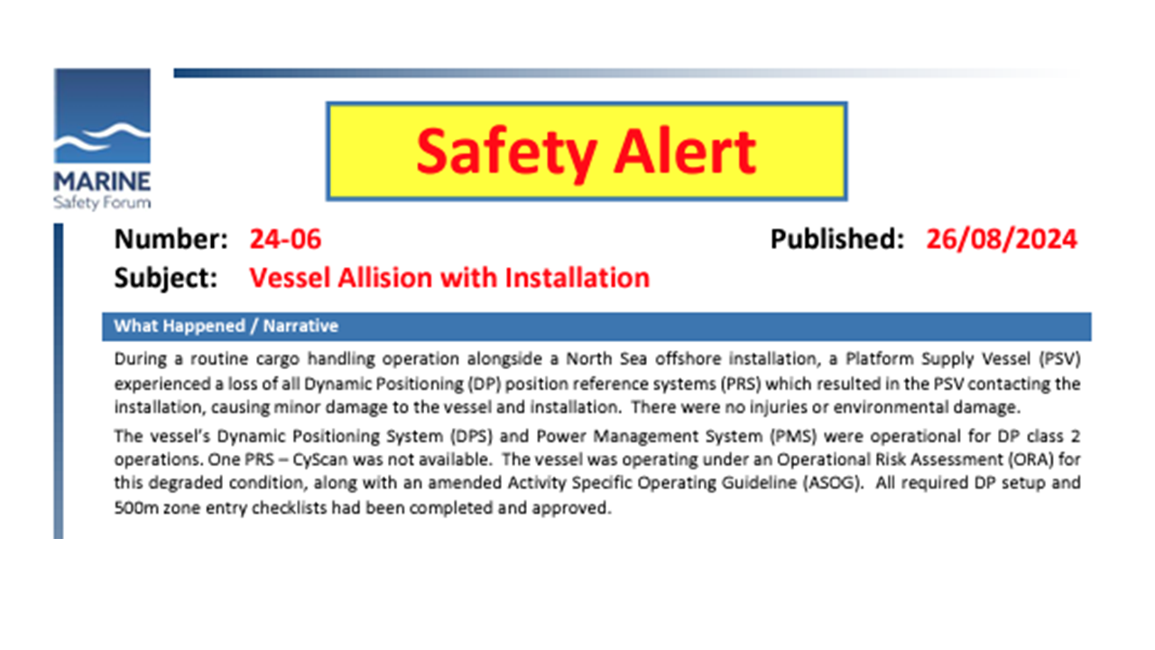 Vessel Allision with Installation