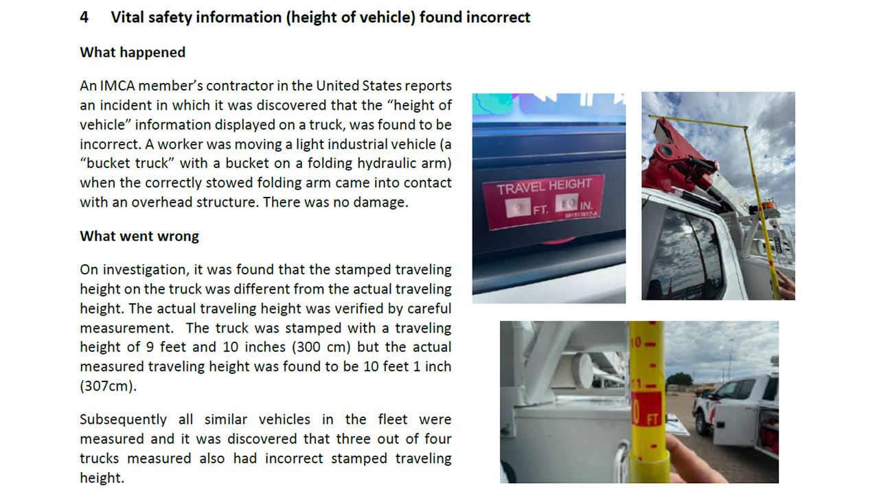 Vital safety information height of vehicle found incorrect