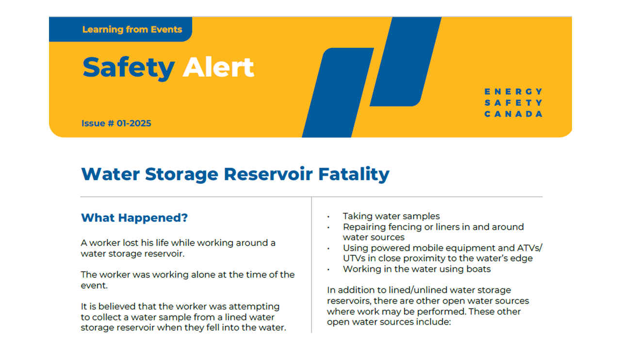Water Storage Reservoir Fatality