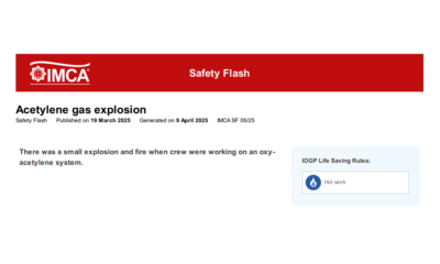 Acetylene gas explosion