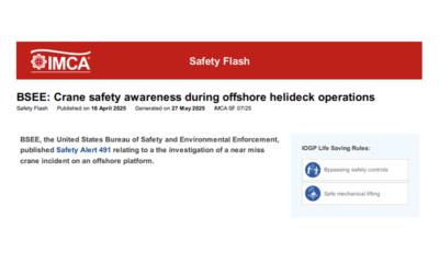 BSEE Crane safety awareness during offshore helideck operations