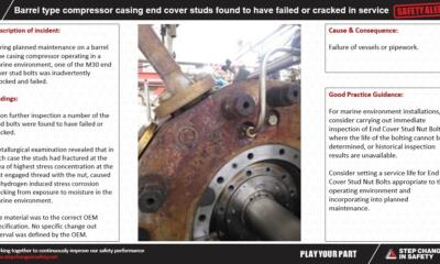 Barrel Type Compressor studs failed
