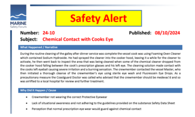 Chemical Contact with Cooks Eye