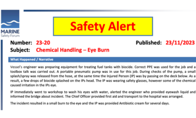 Chemical Handling Eye Burn