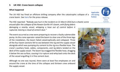 Crane boom collapse