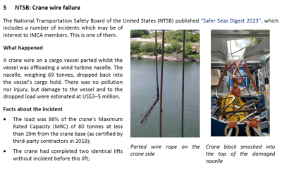 Crane wire failure