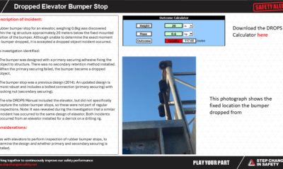 Dropped Elevator Bumper Stop