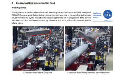 Dropped welding fume extraction hood