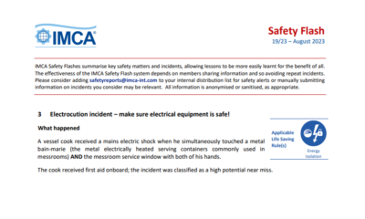 Electrocution incident make sure electrical equipment is safe