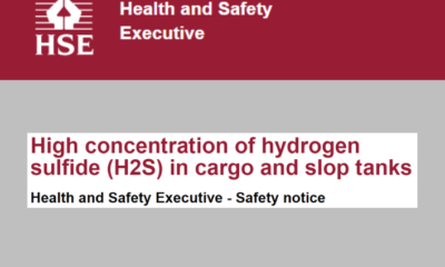 HSE Alert High concentration of hydrogen sulfide H2 S in cargo and slop tanks