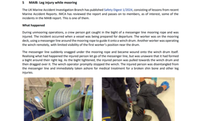 Leg injury while mooring