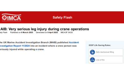 MAIB Very serious leg injury during crane operations