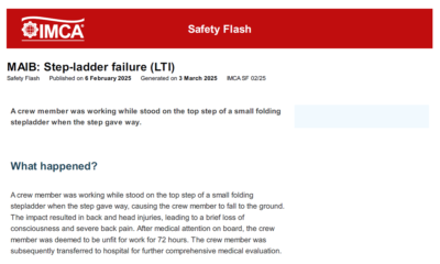 MAIB Step ladder failure LTI