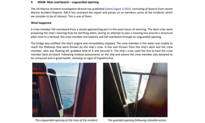 Man overboard unguarded opening