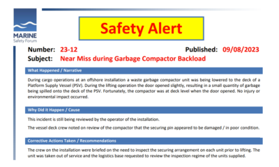 Near Miss during Garbage Compactor Backload