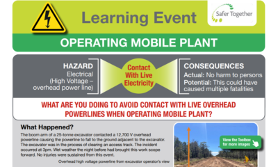 Operating Mobile Plant Contact with Live Electricity
