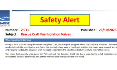 Rescue Craft Fuel Isolation Valves