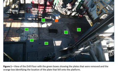 Rig floor plate falls to production deck image