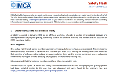 Unsafe flooring led to man overboard fatality