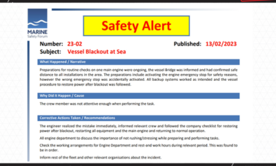Vessel Blackout at Sea