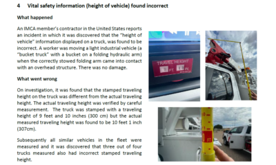 Vital safety information height of vehicle found incorrect