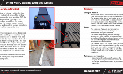 Wind wall Cladding Dropped Object