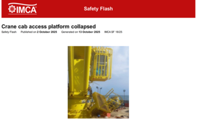 Crane cab collapse