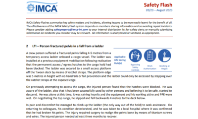 Person fractured pelvis in a fall from a ladder